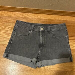 H&M Gray Cuffed Denim Shorts
